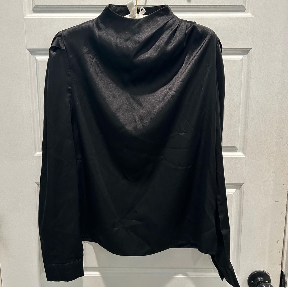 black satin blouse